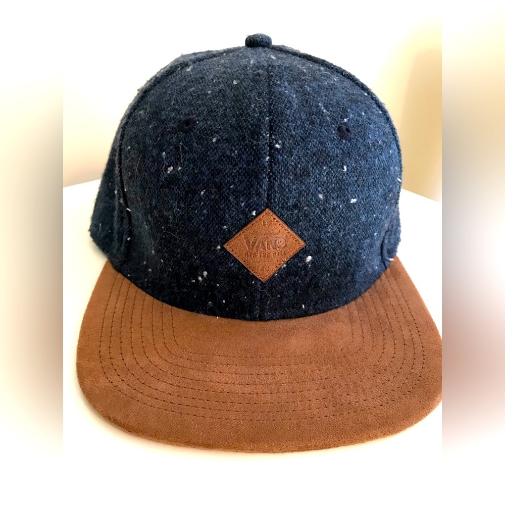 VANS flat bill hat with faux suede bill